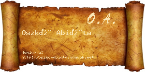Oszkó Abiáta névjegykártya